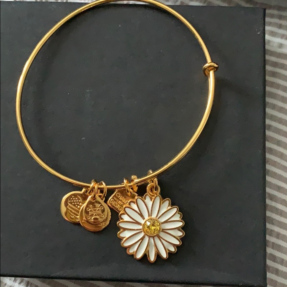 authentic alex and ani gold daisy bracelet